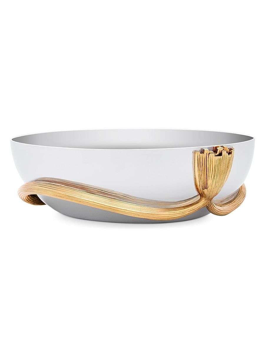 L'Objet Medium Deco 24K Goldplated & Stailess Steel Leaves Bowl