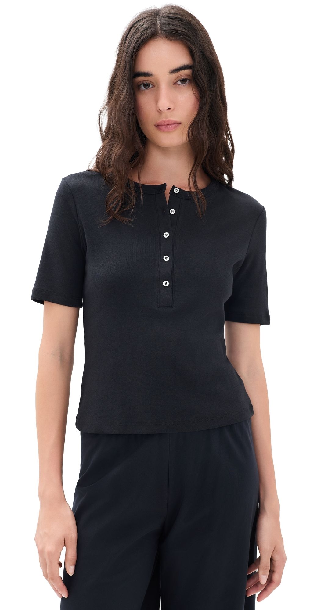 Leset Nando Henley Tee Black L