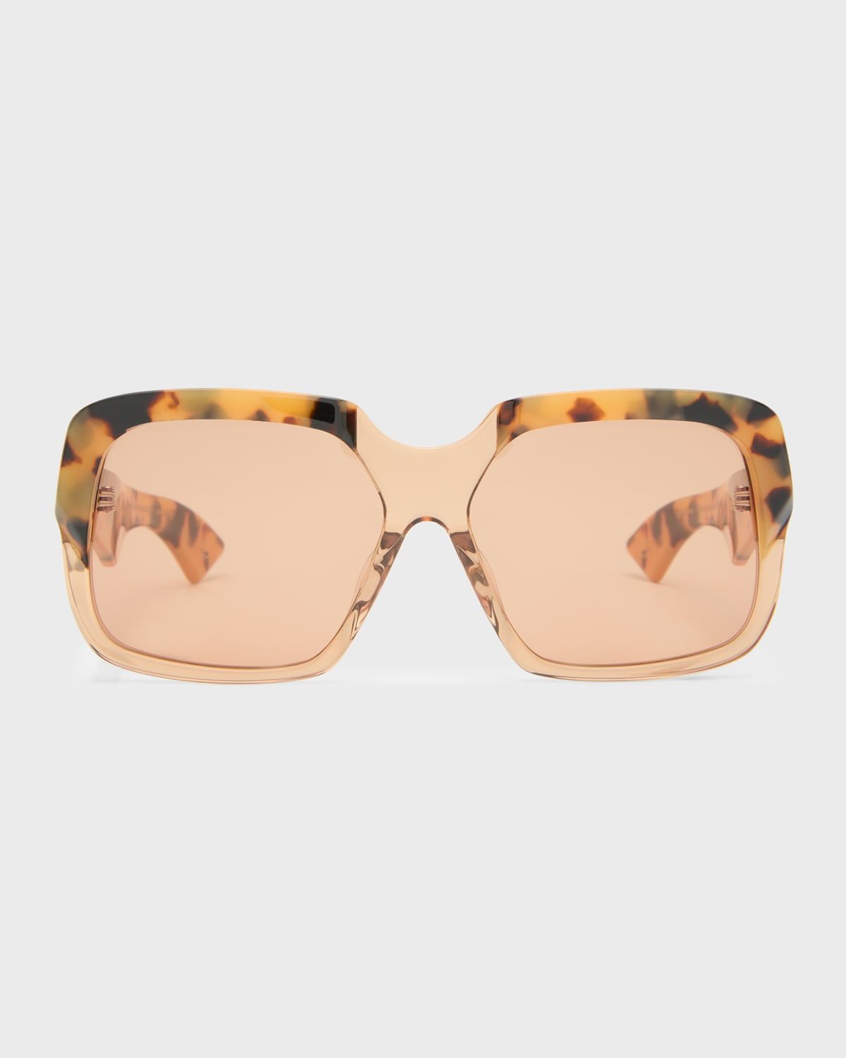 Beveled Two-Tone Acetate Square Sunglasses