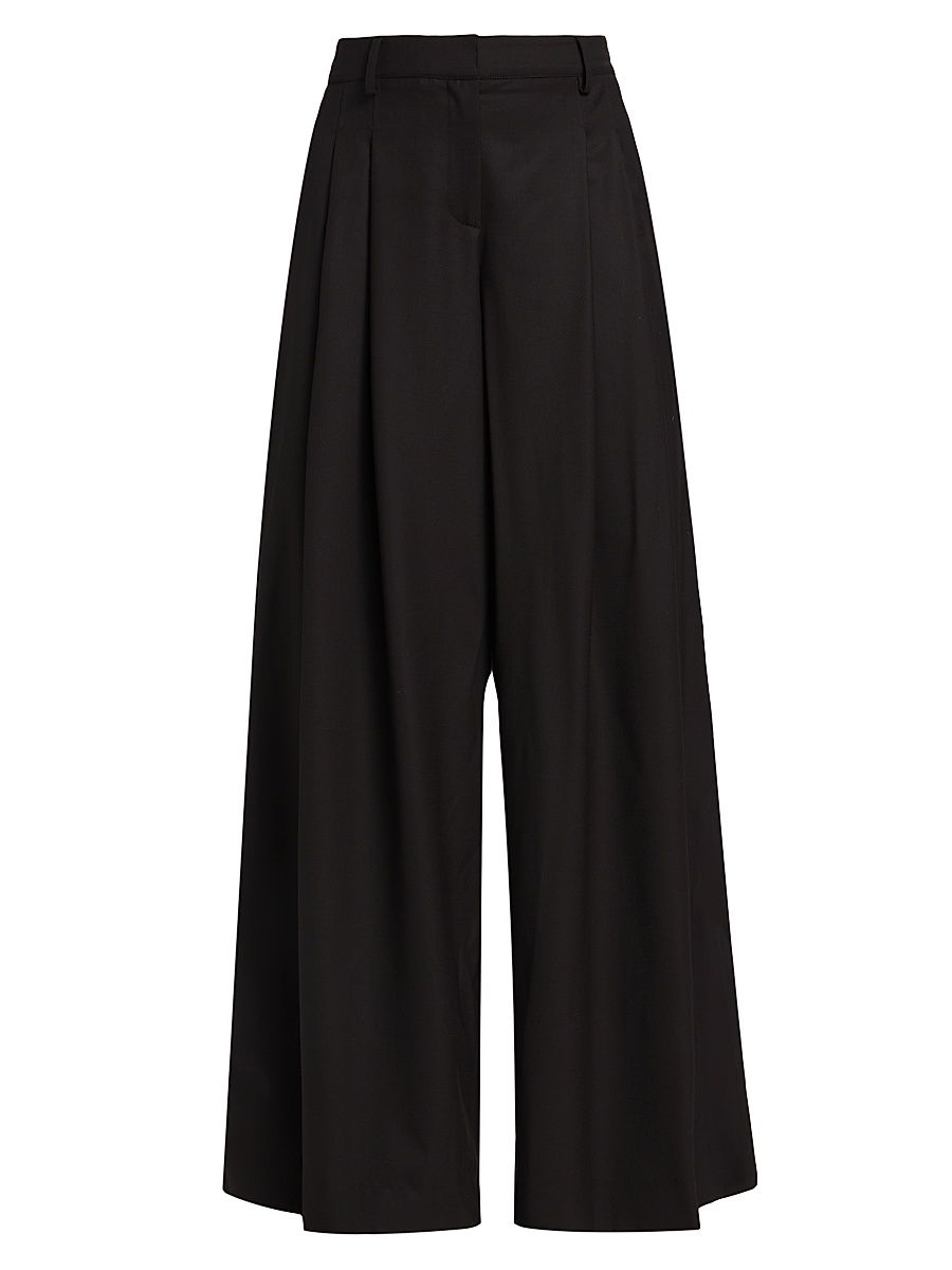 Women's New Didi Twill Wide-Leg Pants - Chocolate - Size 14