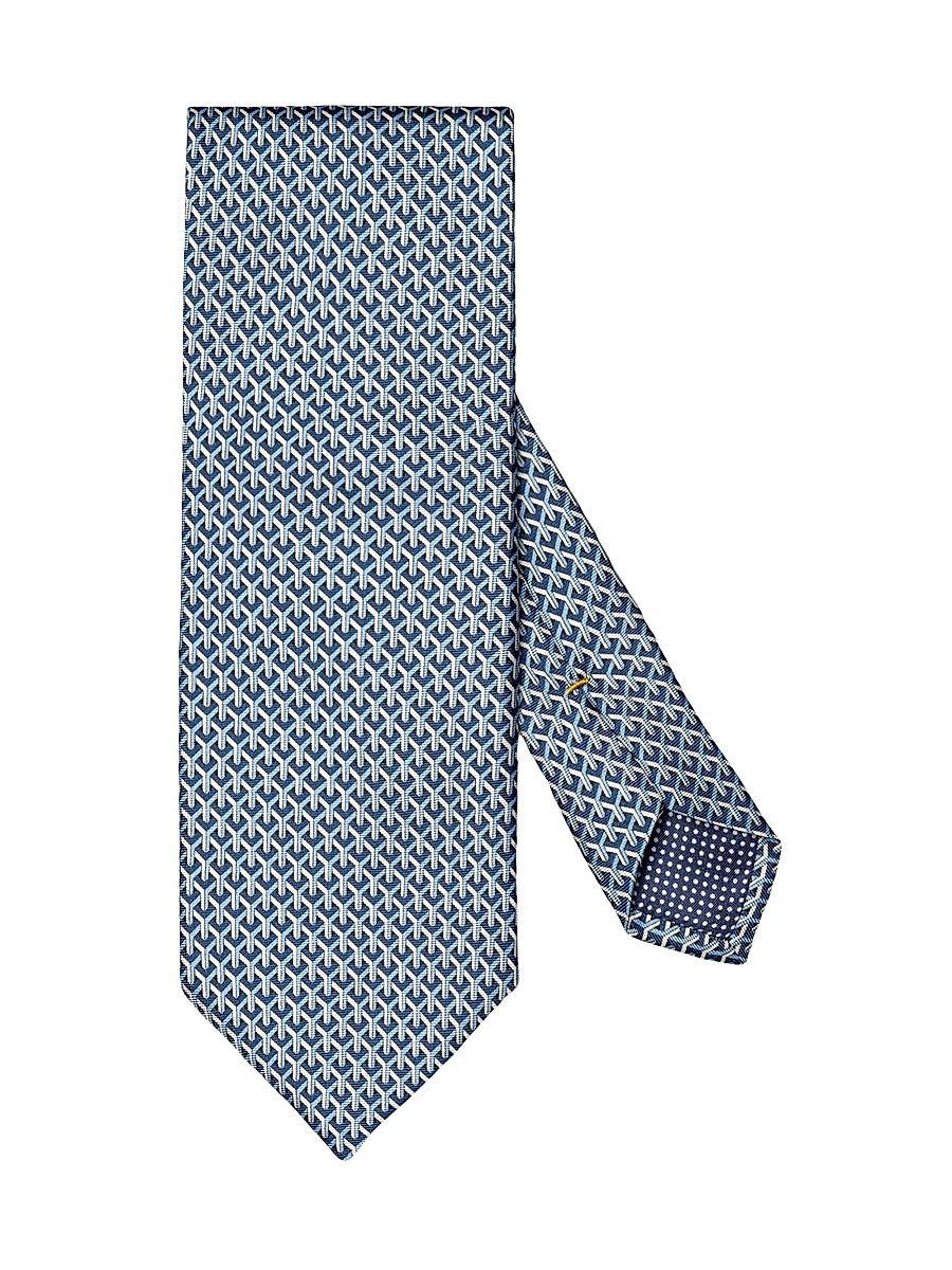 Men's Geometric Silk Tie - Blue