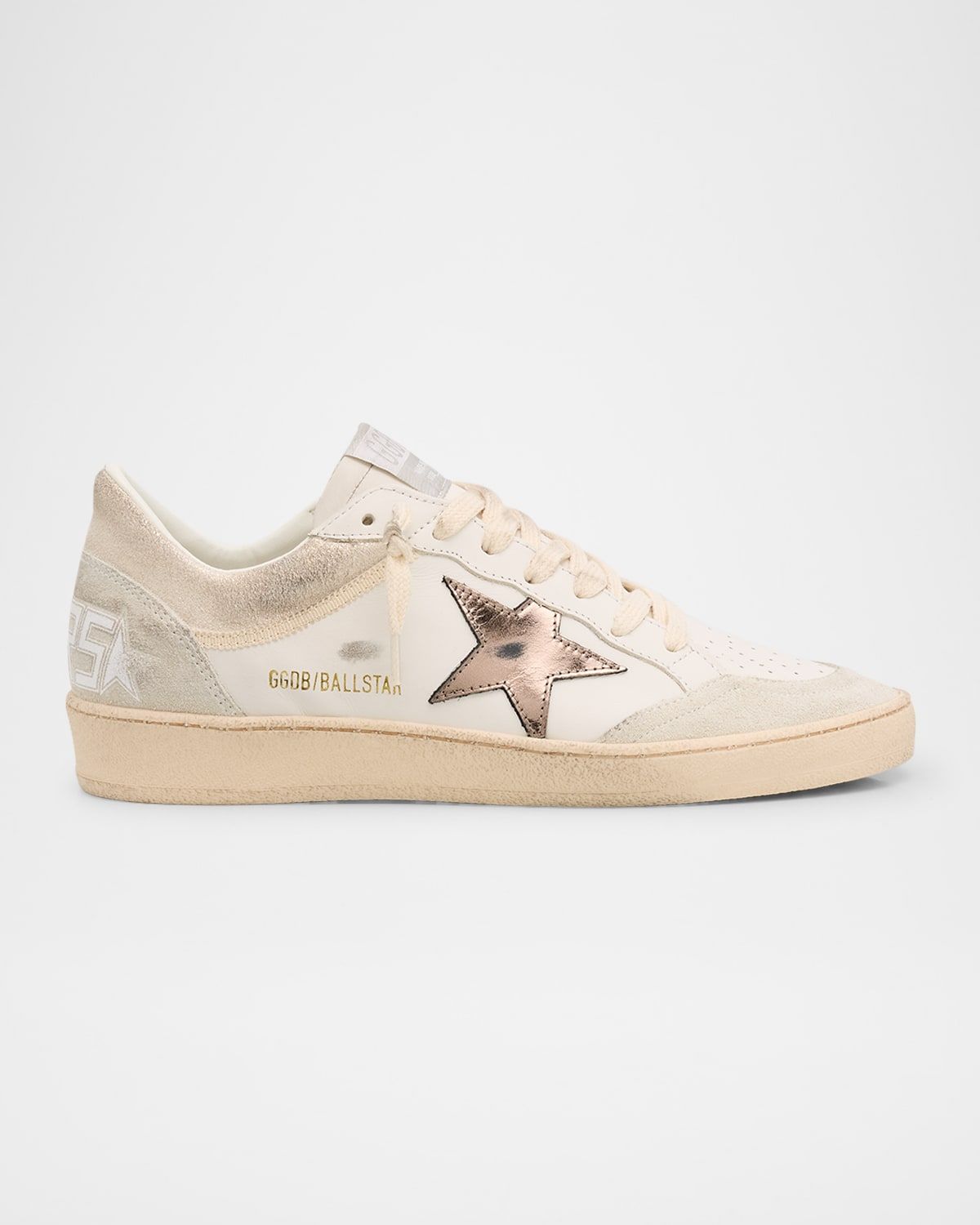 Ball Star Mixed Leather Low-Top Sneakers