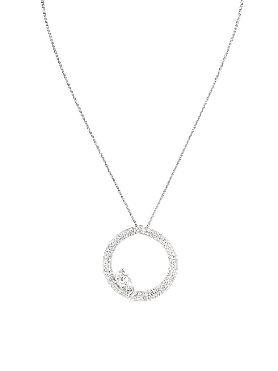 Women's Brevis 18K White Gold & 2.38 TCW Diamond Circle Pendant Necklace - White Gold