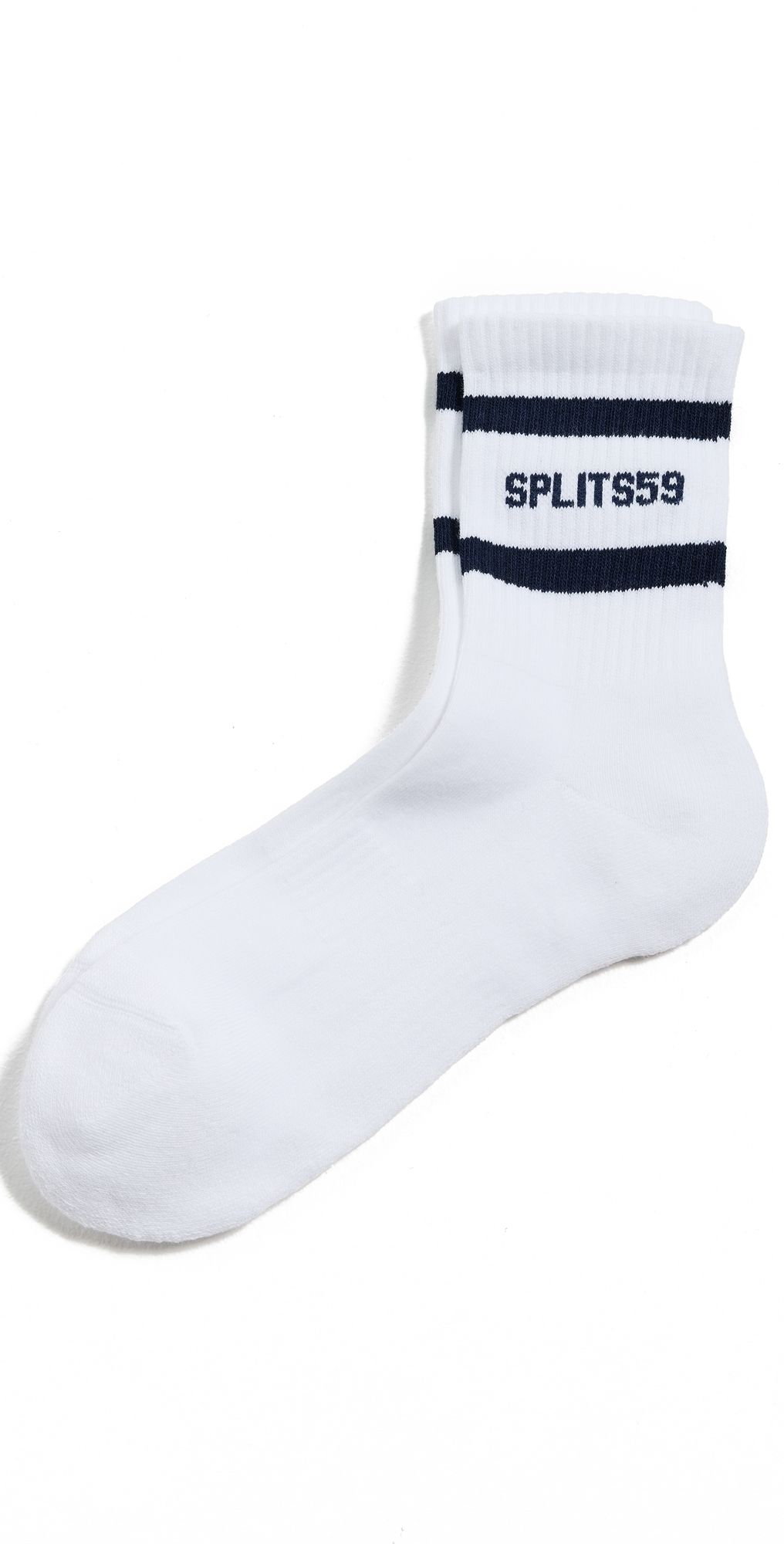 Splits59 Logo Stripe Quarter Socks White/Black One Size