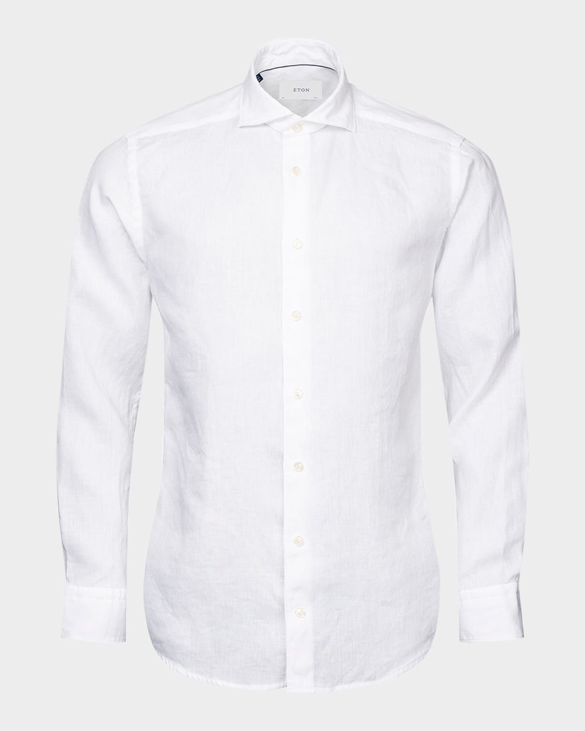 Men & apos;s Slim-Fit Solid Linen Dress Shirt