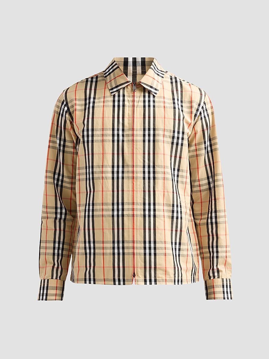 Men's Ollie Check Cotton-Linen Overshirt - Sand Ip Check - Size XXL