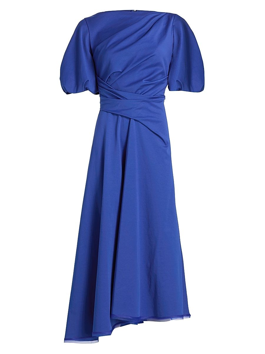 Women's Wrapped Cotton-Blend Cocktail Dress - Periwinkle - Size 16