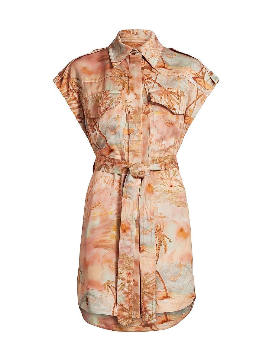 Women's Illuminate Printed Sleeveless Tunic Dress - Guava Morning - Size 0