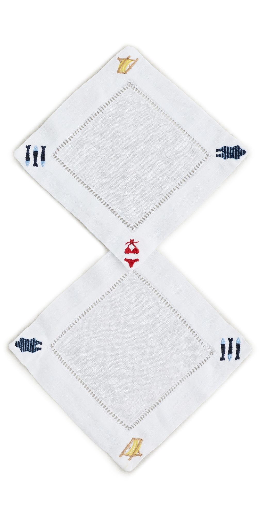 Abbode Beach Icons Cocktail Napkin White One Size