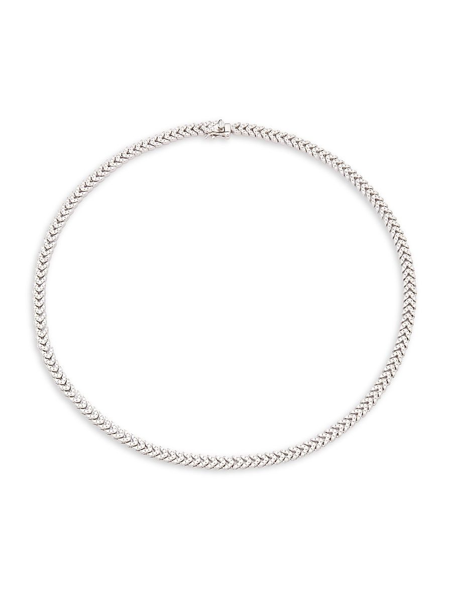 Women's Kailsta 14K White Gold-Plated Cubic Zirconia Necklace - Silver