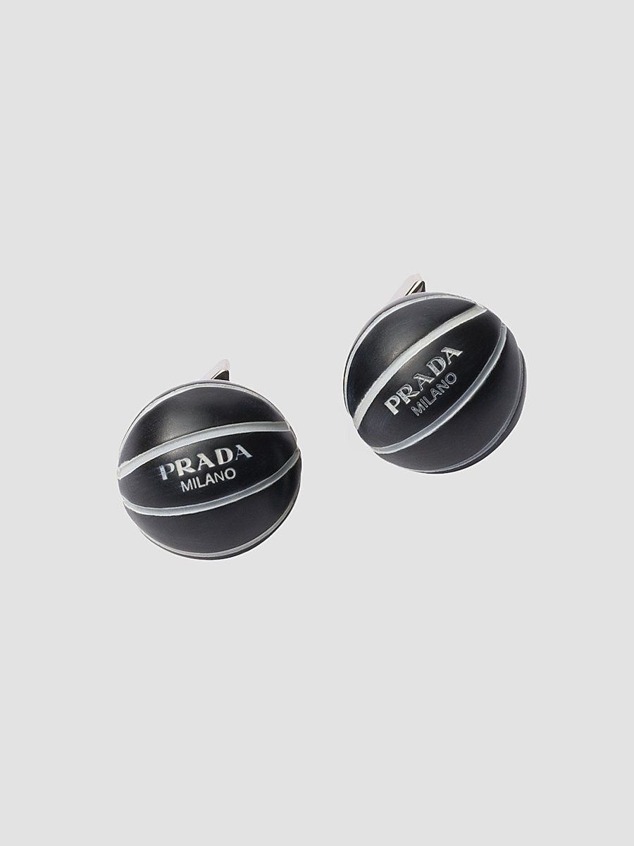 Men's Metal Basketball Earrings - Black