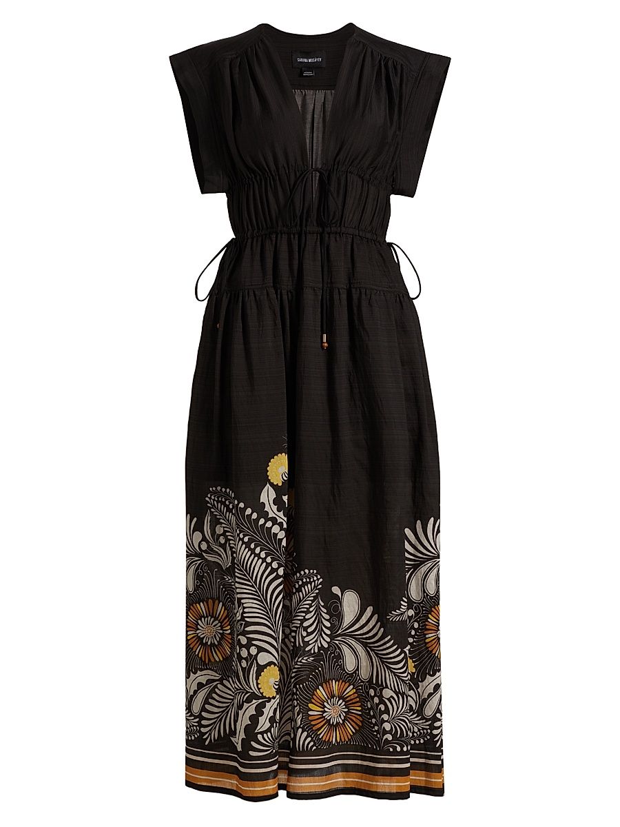 Women's Oria Printed Woven Dress - Black Print - Size XS