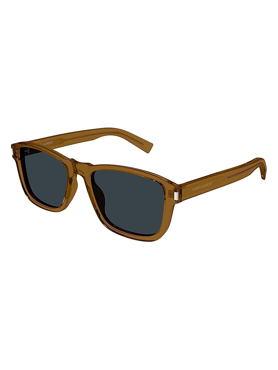 Men's Mid Naked 54MM Squared Sunglasses - Blue Transparent Brown