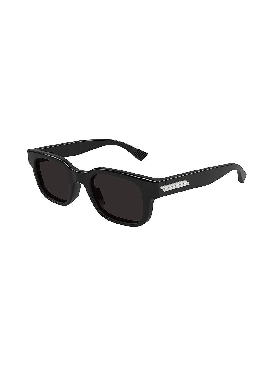 Men's Stretch Ribbon 49MM Square Sunglasses - Black