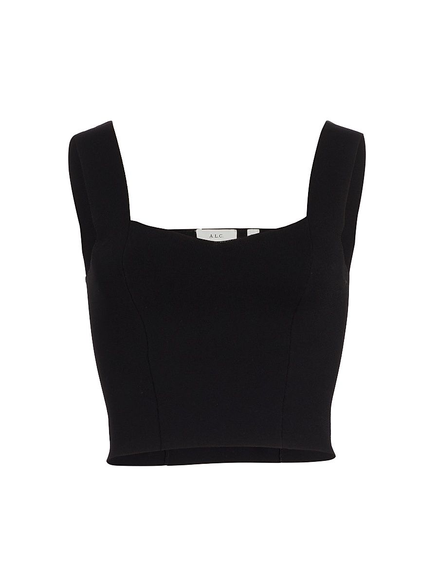 Women's Jordana Knit Crop Top - Black - Size XL