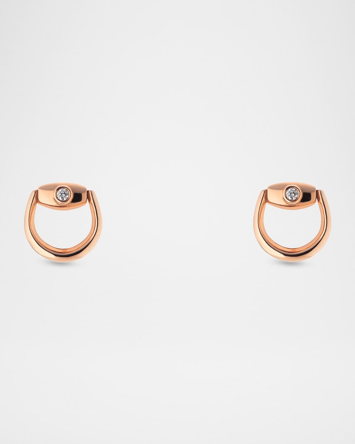 Small Horsebit Diamond Stud Earrings