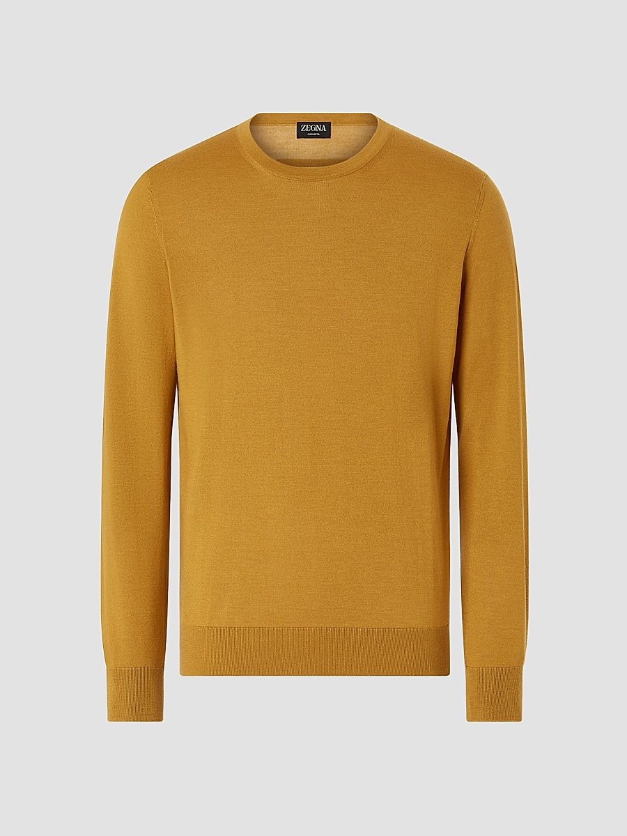 Men's Cashseta Crewneck Sweater - Yellow - Size 50