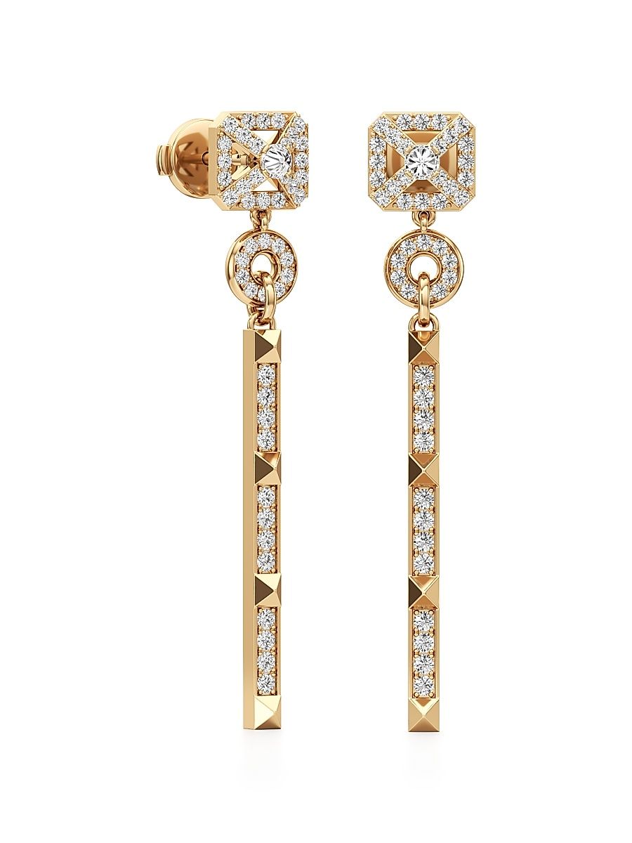 Women's Armor 18K Yellow Gold & 0.56 TCW Lab-Grown Diamond Drop Earrings - Yellow Gold