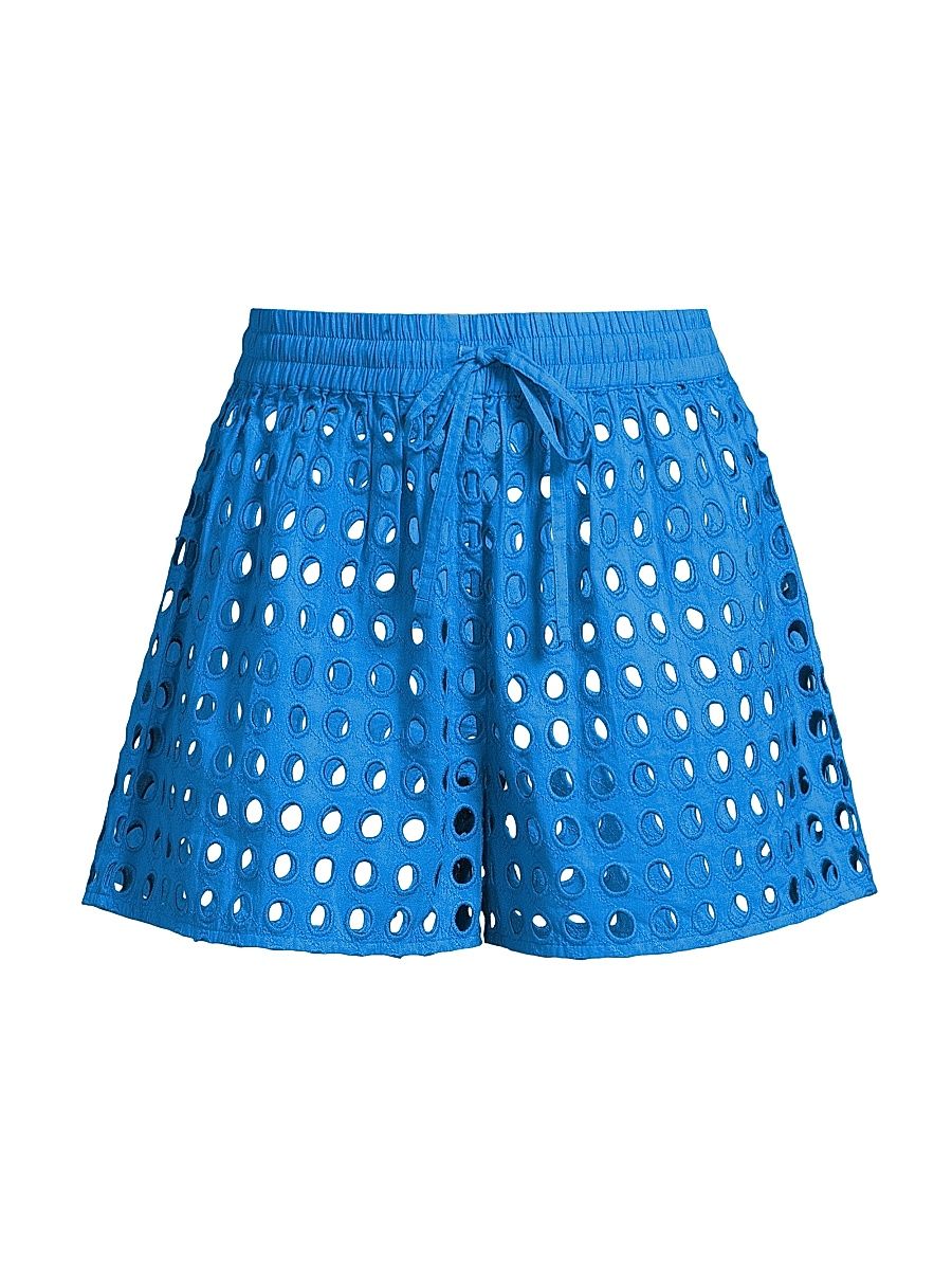 Women's The Charlie Eyelet Shorts - Cosmic Blue - Size XL