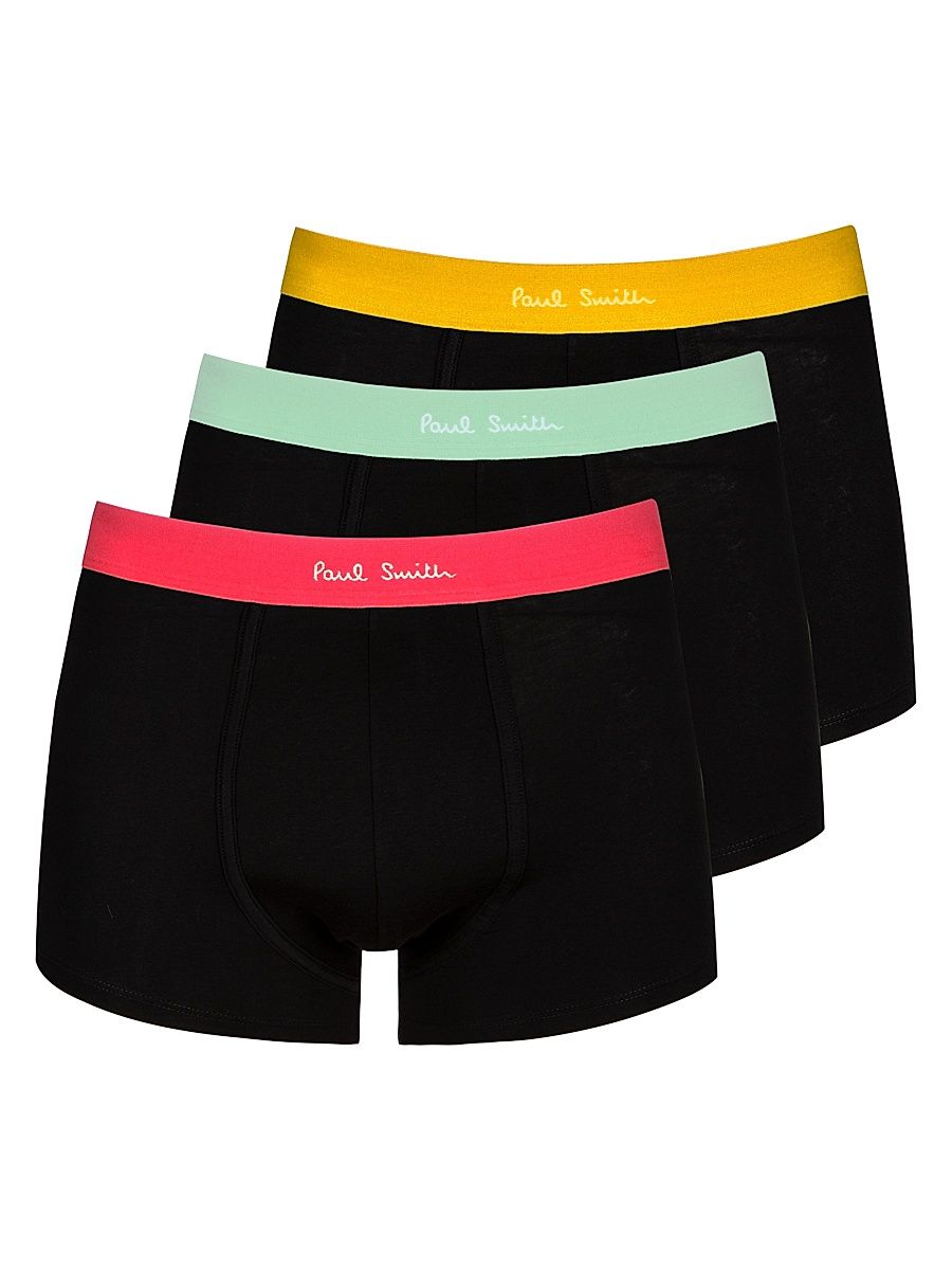 Men's 3-Pack Stretch Cotton Boxer Briefs - Tricolor - Size Small