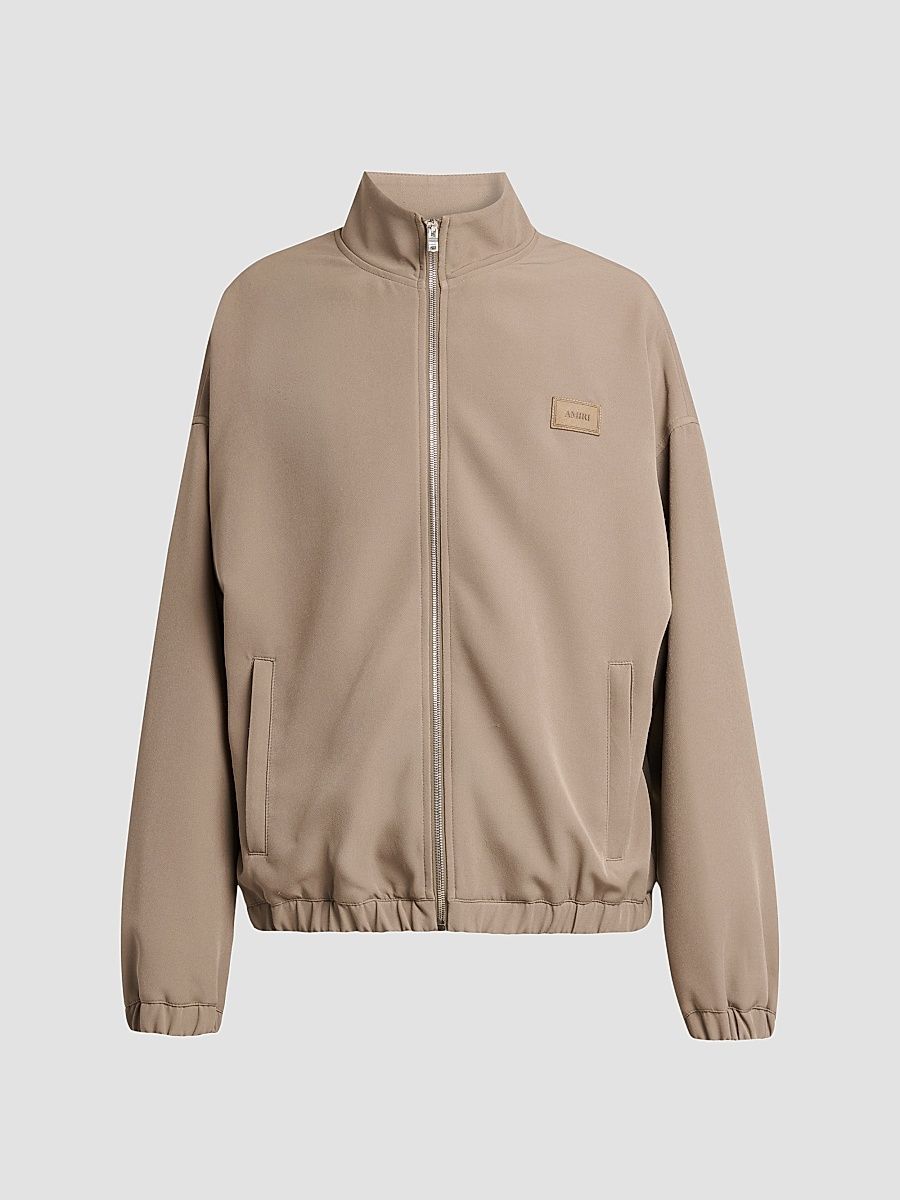 Men's Cady Logo Patch Track Jacket - Dark Sand - Size XS