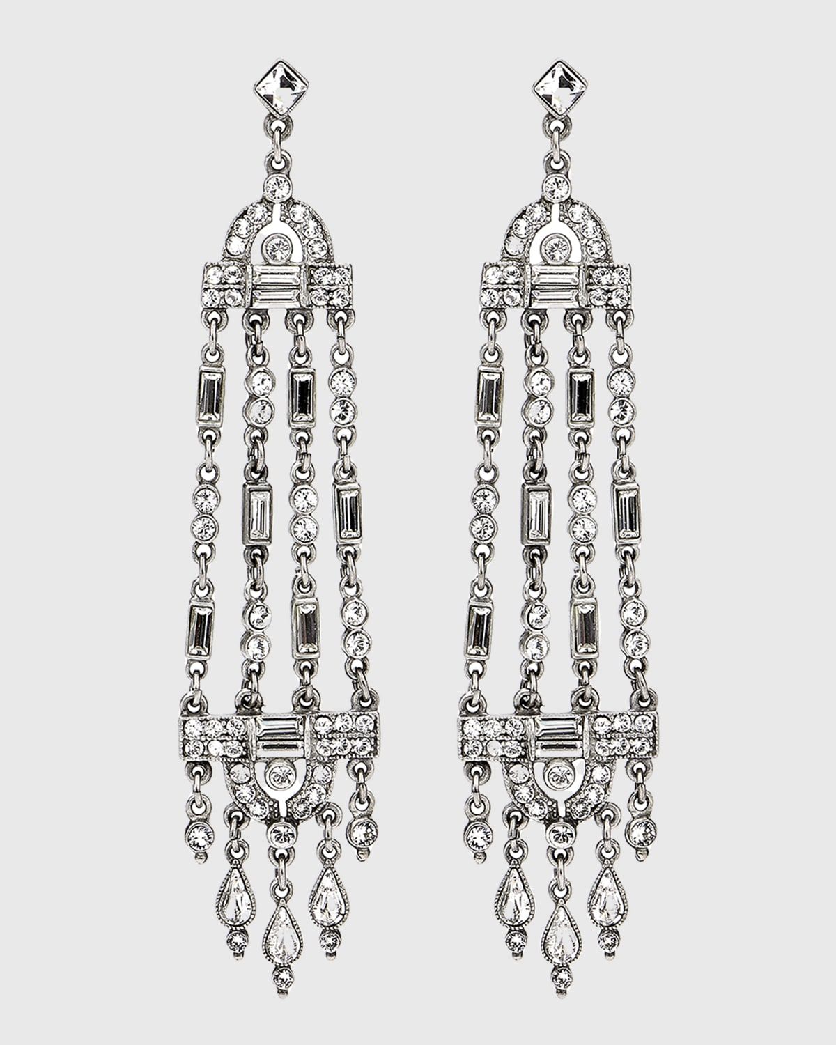 Multi-Strand Crystal Drop Earrings
