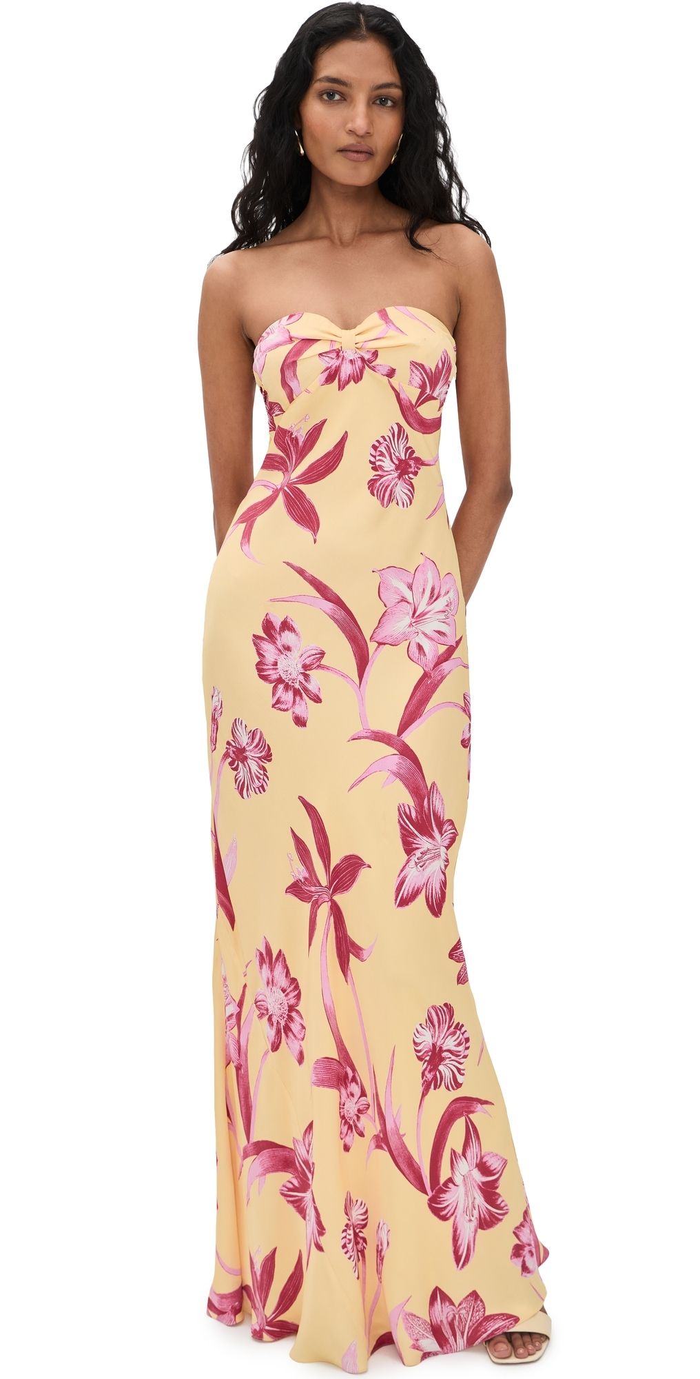 ROCOCO SAND Strapless Maxi Dress Yellow M
