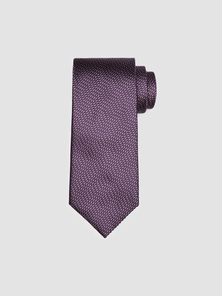 Brioni Men's Micro Jacquard Silk Tie - Dark Purple