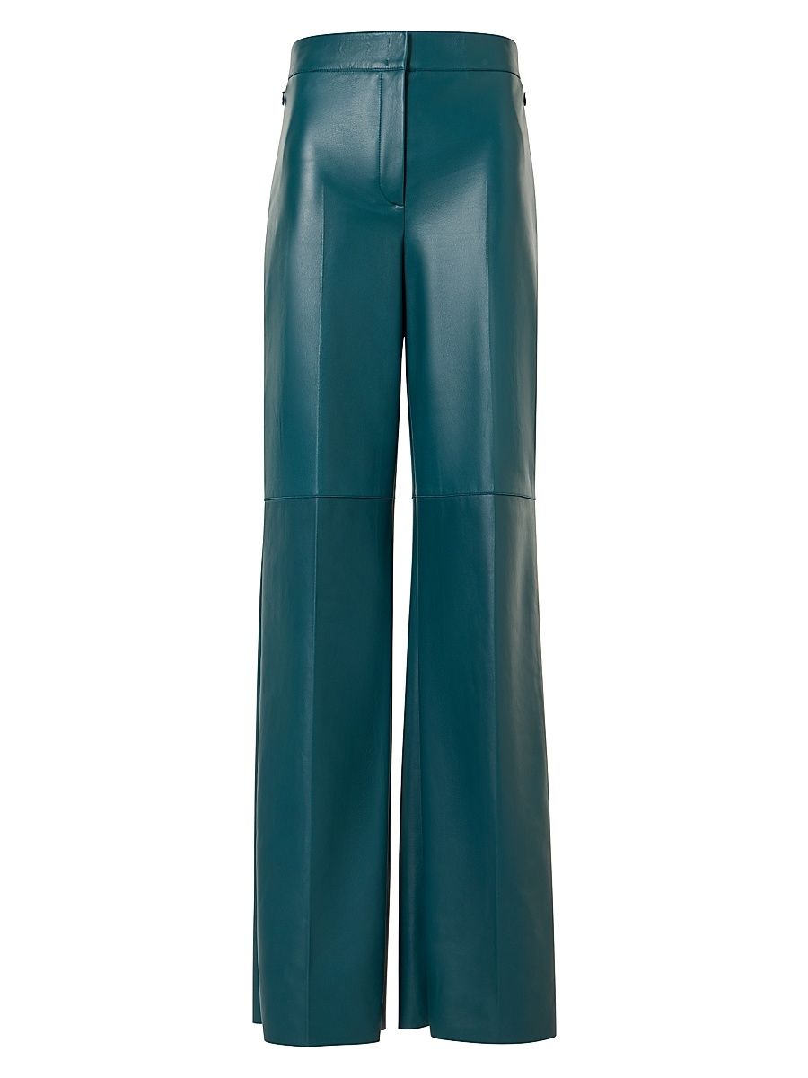 Women's Fior Leather Straight Pants - Ottanio - Size 2