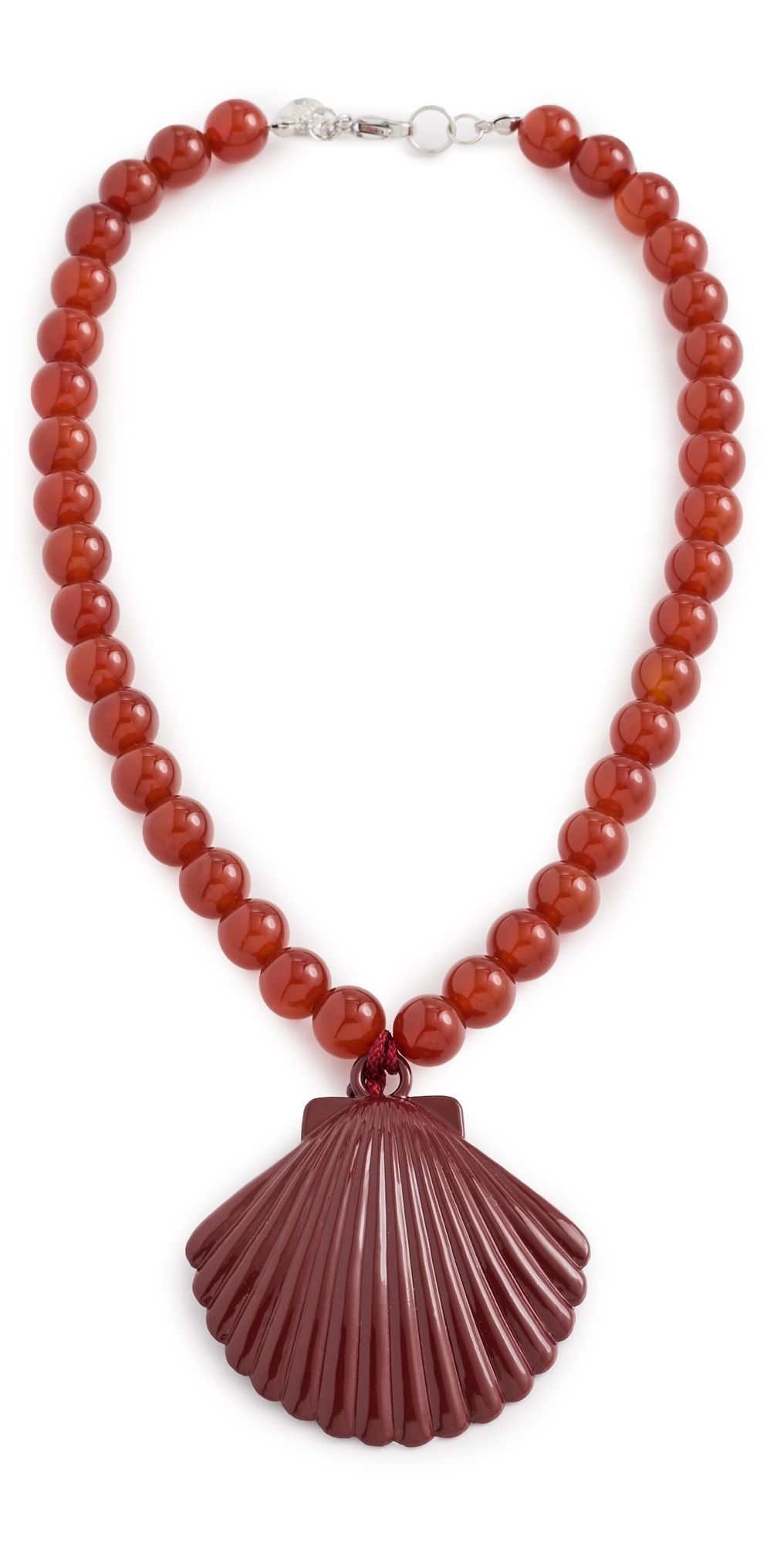 MAYAMAR Wine Beaded Shell Necklace Wine One Size