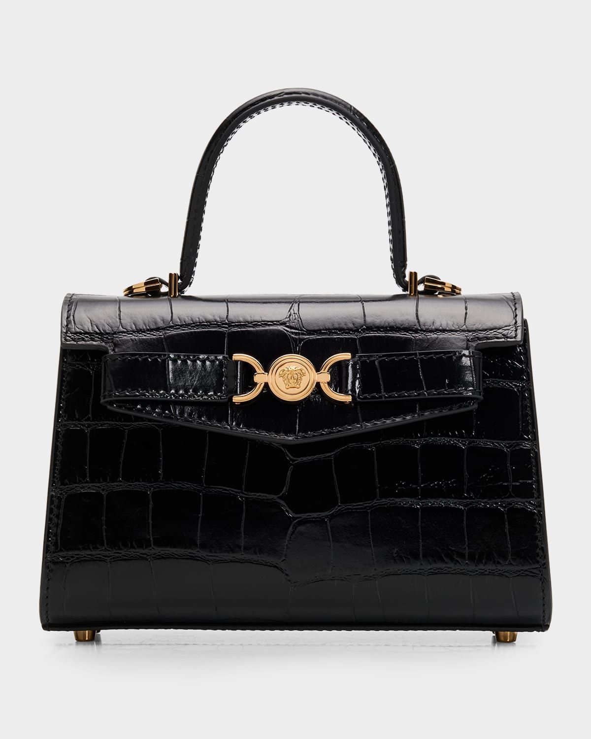 Medusa '95 Croc-Embossed Leather Top-Handle Bag
