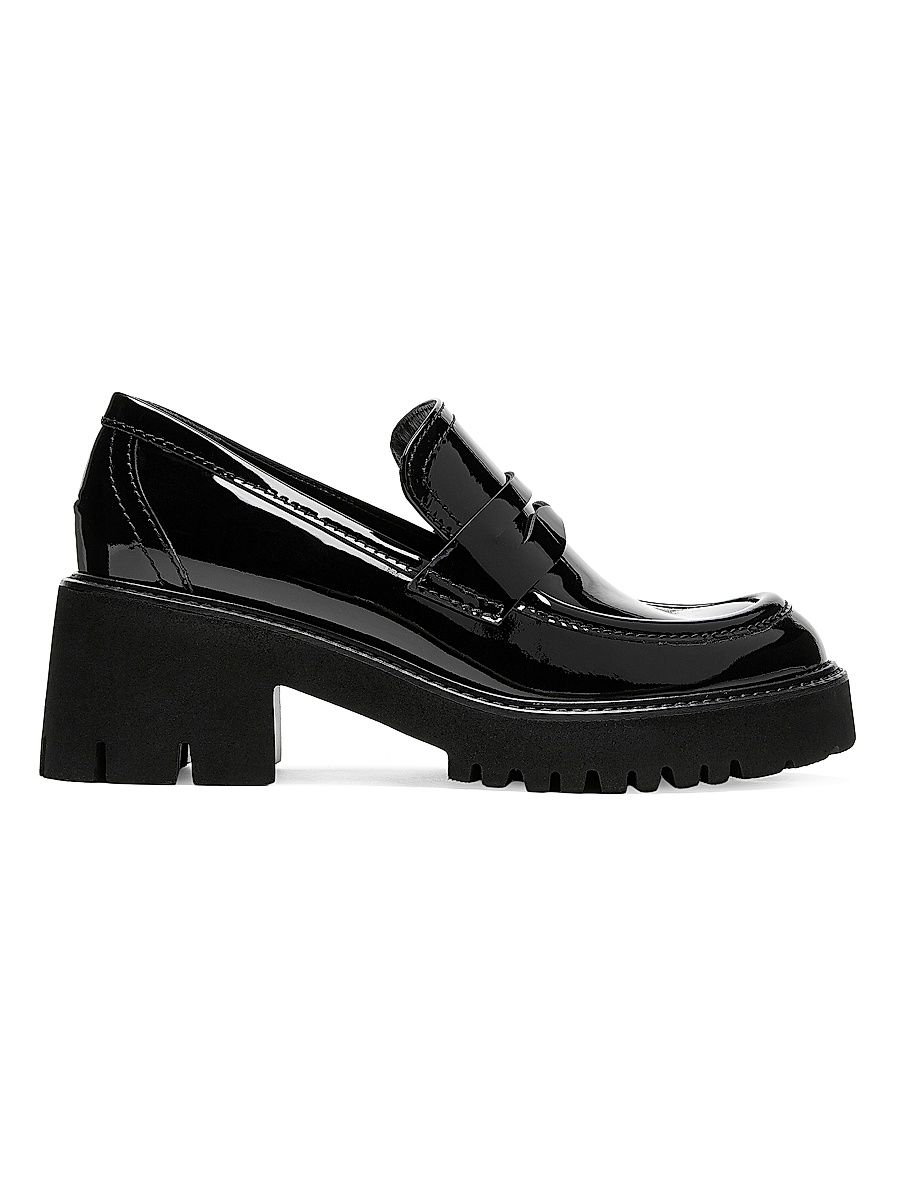 Women's Readmid Leather Platform Loafers - Black Patent - Size 9.5