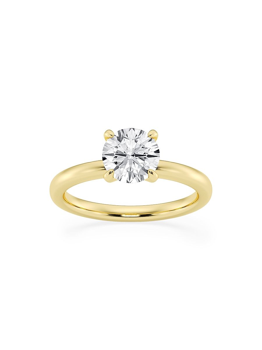 Women's 14K Yellow Gold & Round Lab-Grown Diamond Solitaire Ring/1.00-5.00 TCW - 1.5 Tcw - Size 7