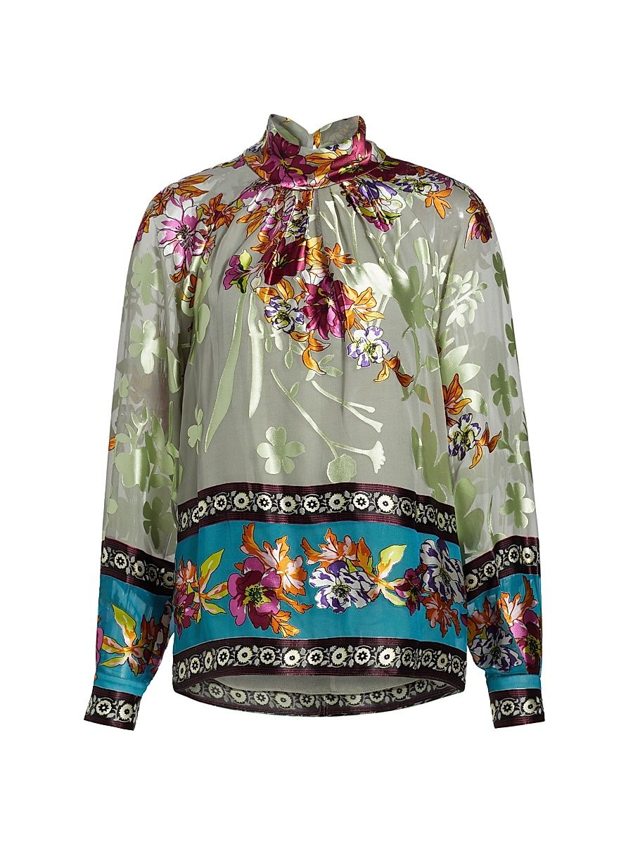 Women's The Geneva Floral Blouse - Autumn Burnout - Size Medium