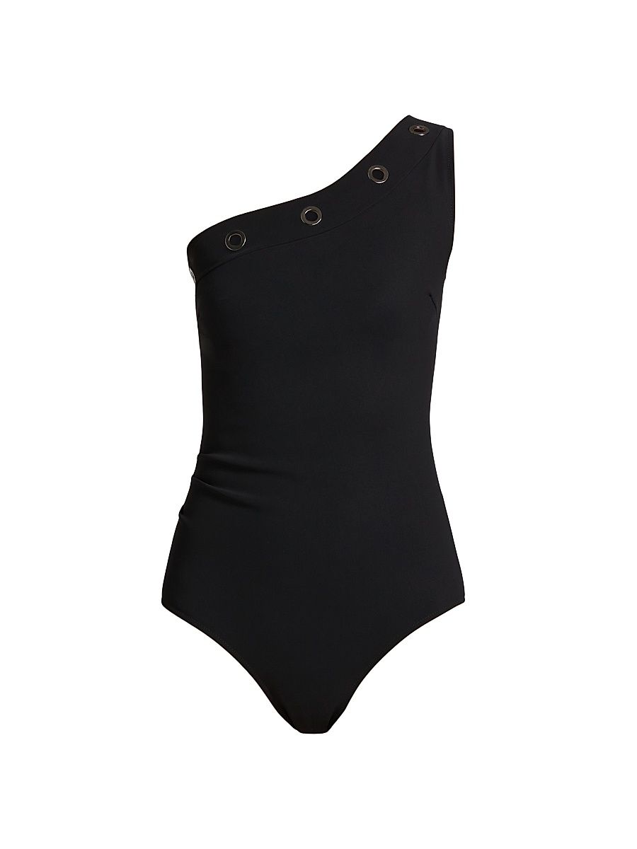 Women's Aderi One-Shoulder One-Piece Swimsuit - Black - Size 4