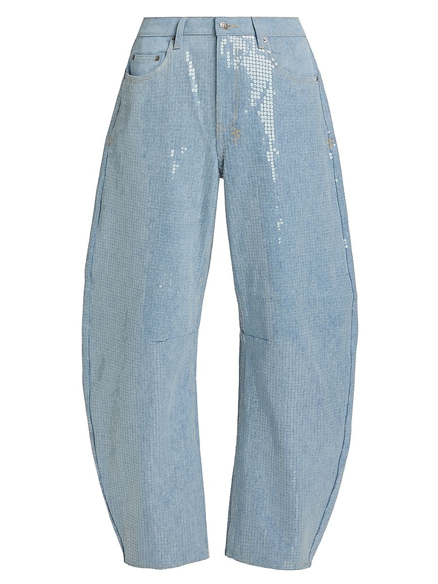 Women's Future Memory Sequin Spirit Barrel Jeans - Denim - Size 24