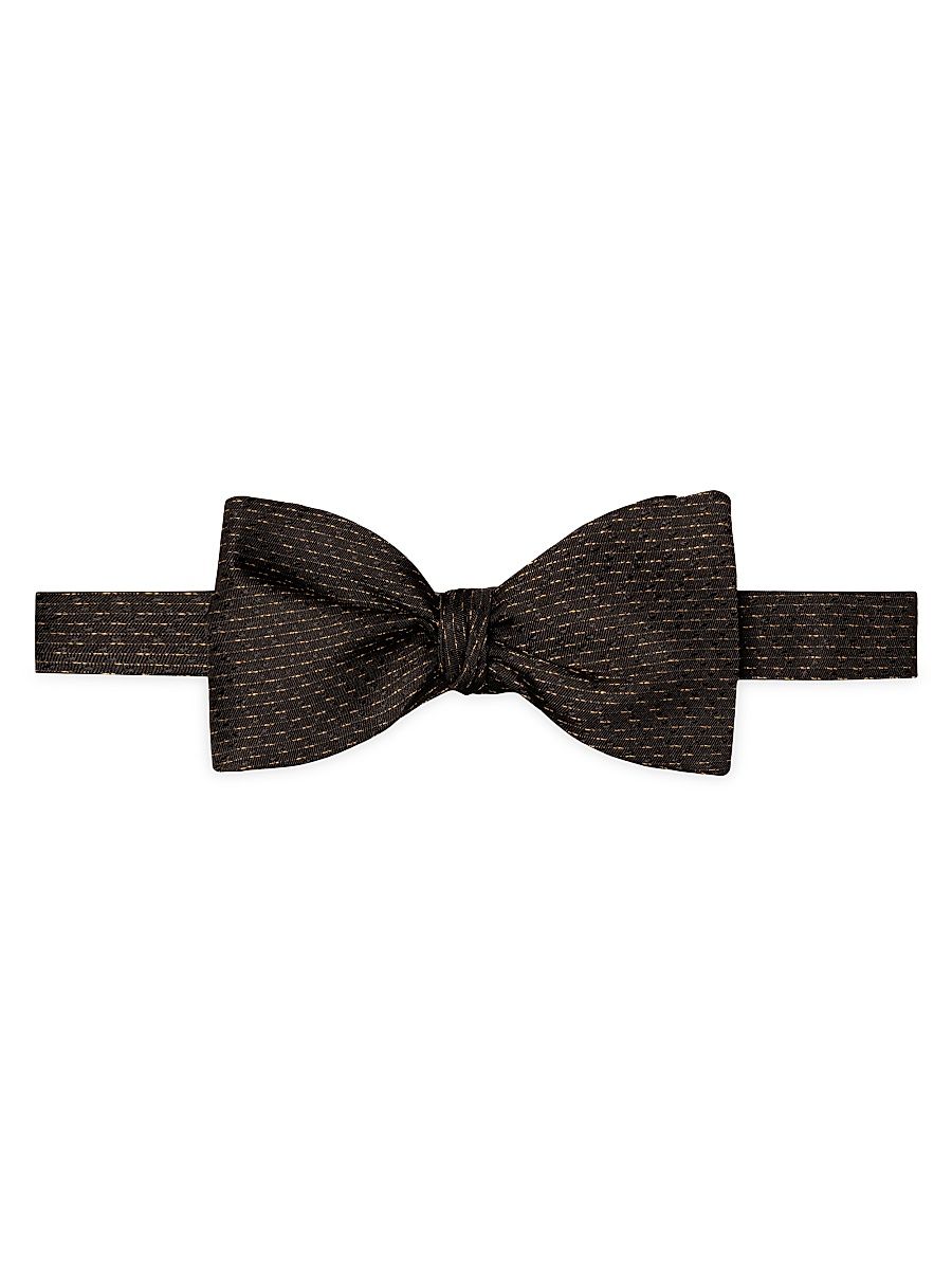 Men's Semi-Solid Silk Bow Tie - Black
