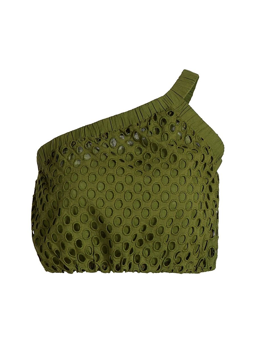 Women's Giselle Eyelet Mesh Top - Pesto - Size Small