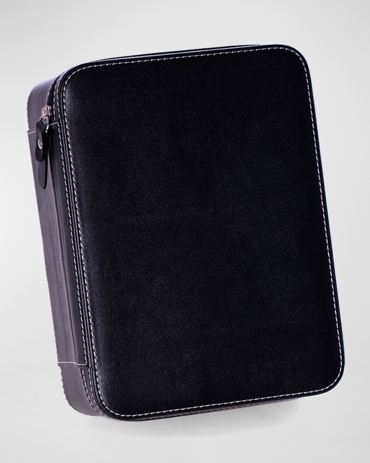 Men & apos;s Leather 4-Watch Accessory Travel Case