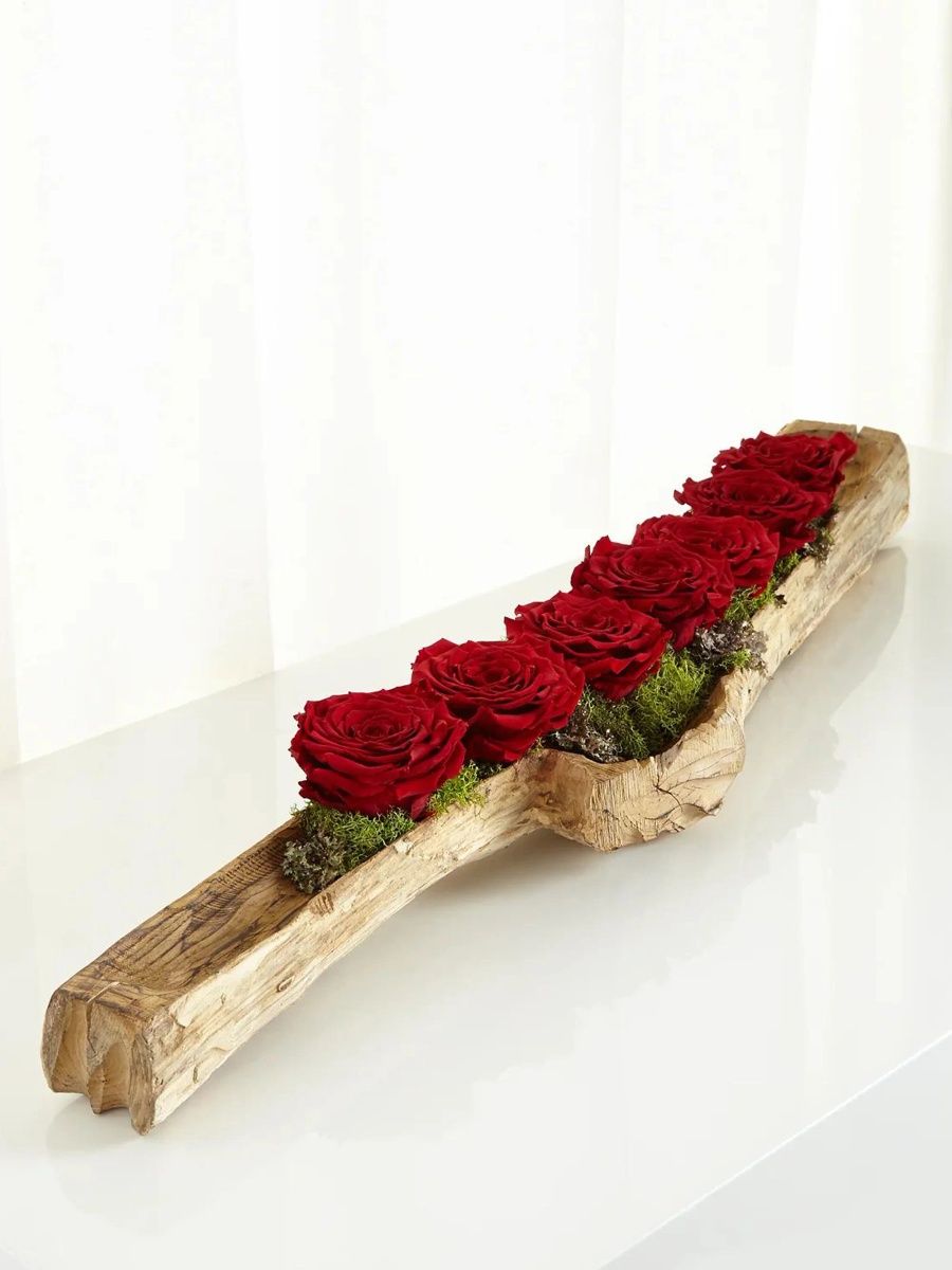 Preserved Roses Floral Arrangement - Red