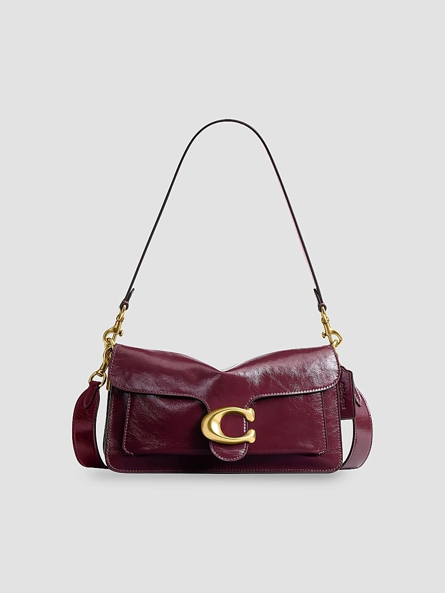 COACH Women's Tabby 26 Glazed Leather Shoulder Bag - Dark Cherry