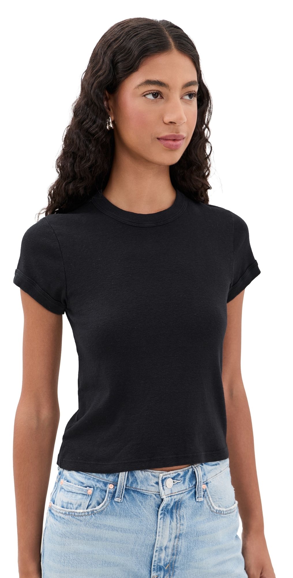 MOTHER The Itty Bitty Ringer Tee Black XL