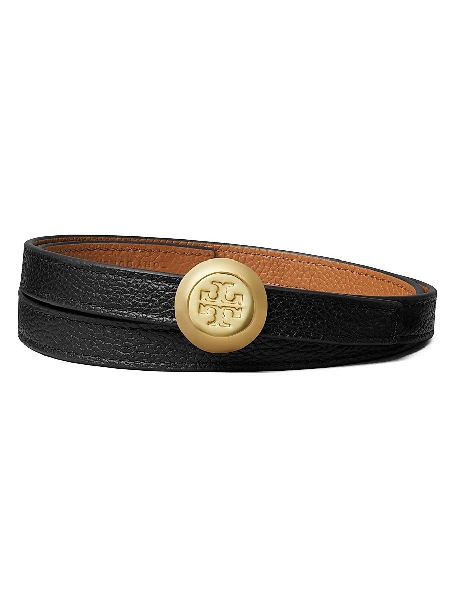 Women's Romy Reversible Leather Belt - Black Aged Tan - Size Small