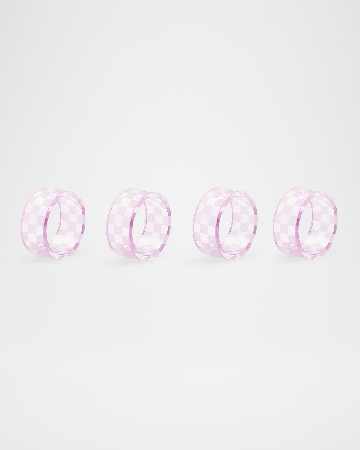 Lavender Check Napkin Ring, Set of 4