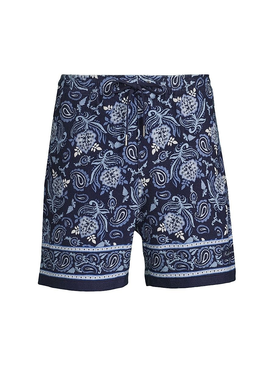 Men's 5.5'' Paisley-Print Terry Shorts - Maiori Choppa Border Print - Size Small