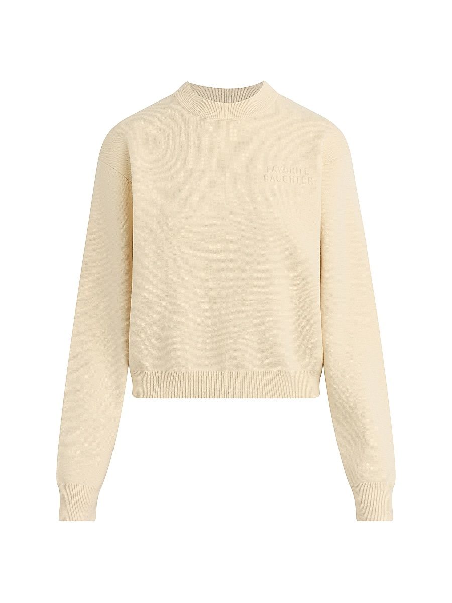 Women's Fatigue Sisters Logo Cotton & Cashmere Sweatshirt - Cream - Size XL