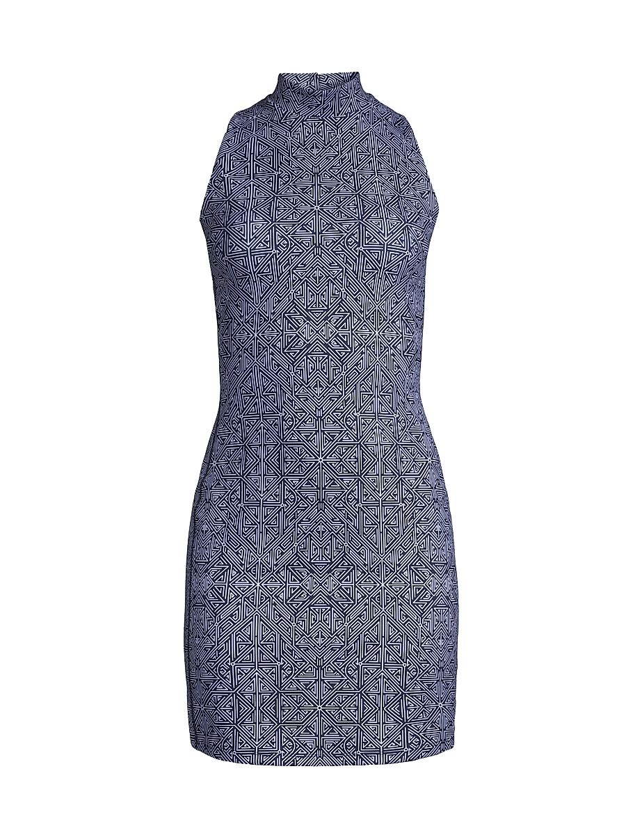 Women's Nova Labyrinth Double-Face Knit Dress - Navy Multi - Size XL