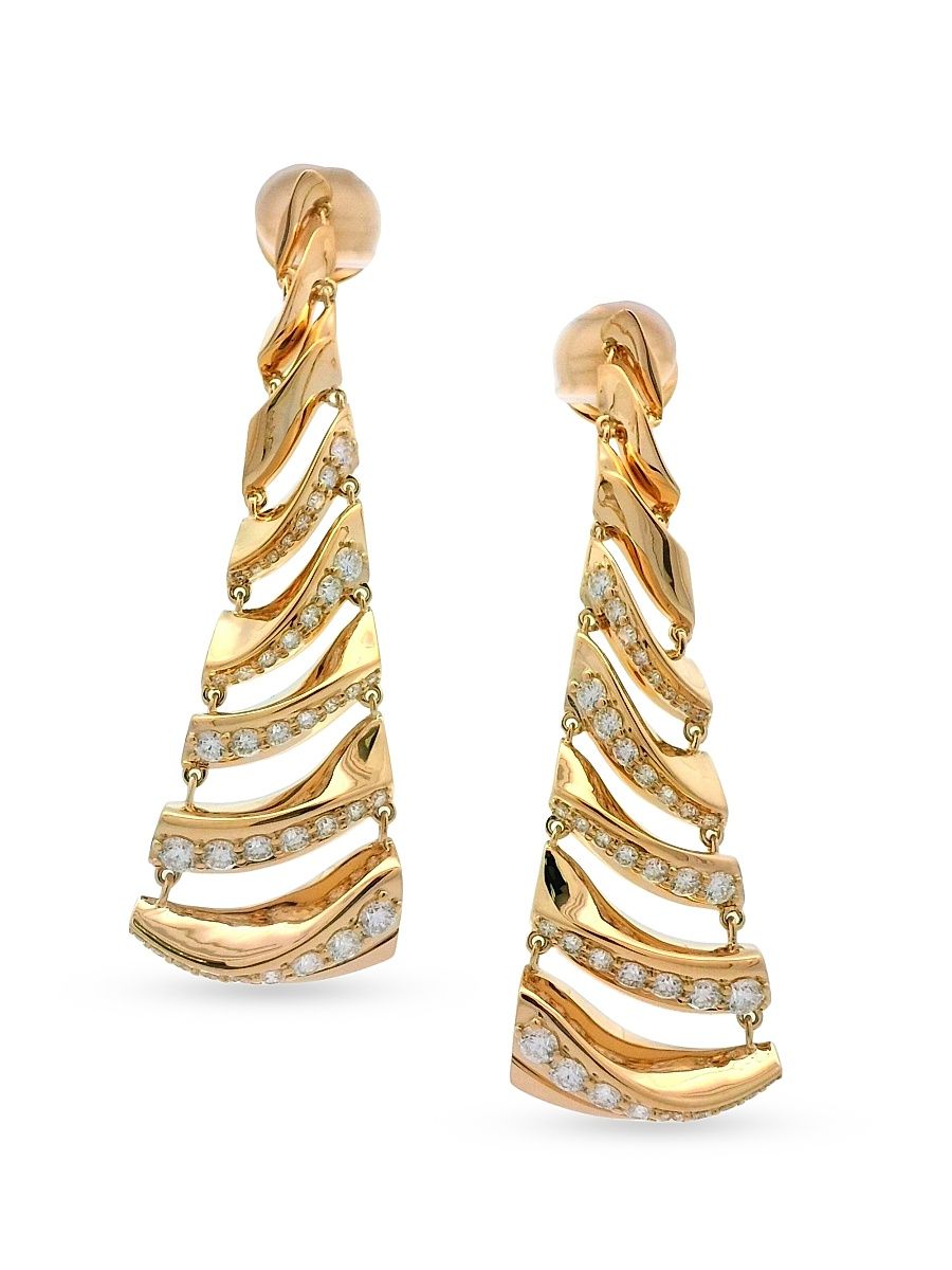 Women's Dunas 18K Yellow Gold & 2.64 TCW Diamond Spiral Drop Earrings - Yellow Gold