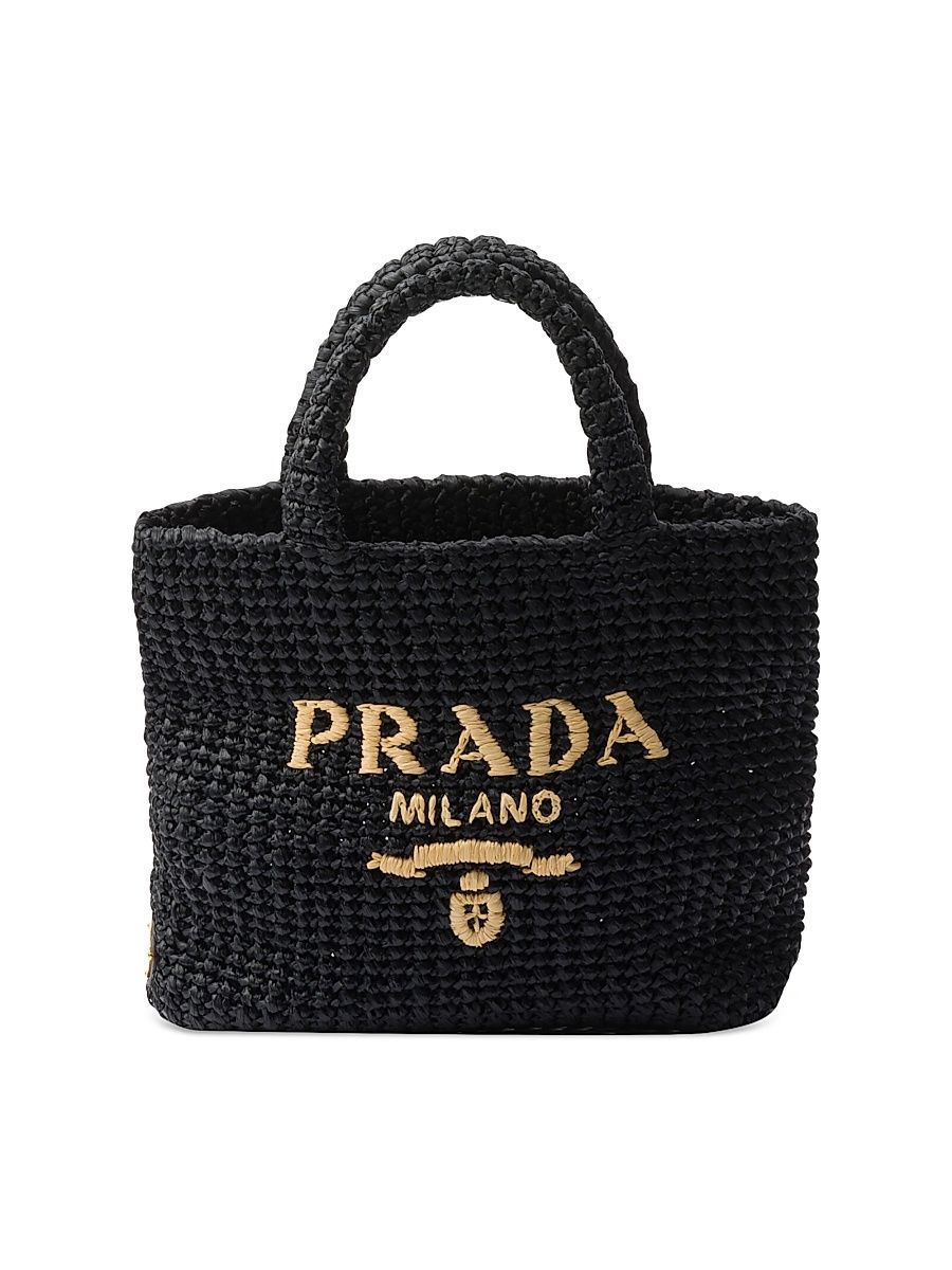 Women's Small Crochet Tote Bag - Black