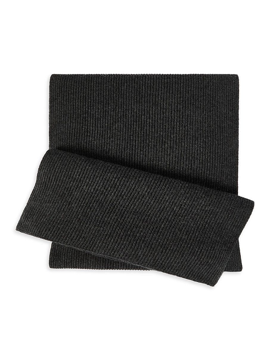 Women's Cashmere English Rib Knit Scarf - Lignite